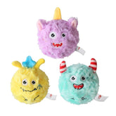 Squeaky Plush Interactive Monster Ball Dog Toy