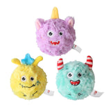 Squeaky Plush Interactive Monster Ball Dog Toy