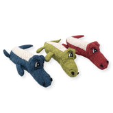 Canvas Crocodile Plush Dog Toy