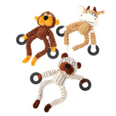 Plush Ring Animals Friends Dog Toy