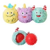 Squeaky Plush Interactive Monster Ball Dog Toy