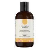 Calming Hemp Dog Shampoo with lavender geranium and cedarwood essential oils for gentle soothing wash.