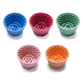 Colorful Cosmic Lick Bowl Treat Cups for dogs, slow feeding enrichment bowls.