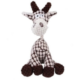 Cosy Corduroy Giraffe Plush Dog Toy with rope neck, squeaky chew toy for medium and large dogs.