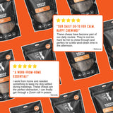 Customer reviews praising chicken feet chews as crunchy healthy dog treats for daily use