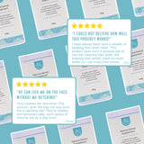 Customer reviews praising natural dental supplement for dogs for cleaner teeth and fresher breath