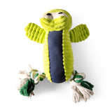 Frog Rope Legs Plush Squeaky Dog Toy