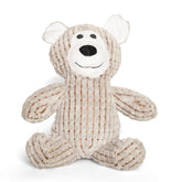Grey Corduroy Bear Plush Dog Toy