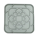 Green Geometric Slow Feeder Bowl with structured maze pattern promoting enrichment and slower mealtime for pets.