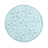Mint green Flower Slow Feeder Bowl with raised floral texture helping dogs eat slower and stay relaxed during meals.