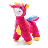 Pink dragon plush dog toy cute soft plush dog toy with wings for playful chewing
