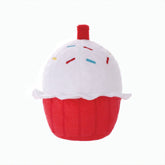 Super Ball Cupcake Plush Dog Toy with big squeaker ball, cute cupcake design for dogs to play.