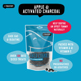 The Treatery Apple & Activated Charcoal cookies, natural dog treats for digestion and tummy relief.