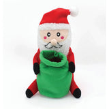 ZippyPaws Holiday Burrows Santa Sack Hide and Seek Burrow Toy