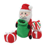 ZippyPaws Holiday Burrows Santa Sack Hide and Seek Burrow Toy