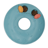ZippyPaws Interactive Puzzle Donut Slider toy for dogs with treat compartments encourages mental stimulation and slow feeding.