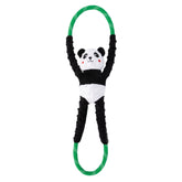 Zippy Paws RopeTugz panda squeaker dog toy durable rope tug toy for interactive play