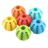 Colorful dog treat ball toy interactive dog ball treat toy for enrichment and dental cleaning