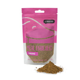 A pouch of Kangaroo Enricher Protein powder for dogs, with a small pile of the powder displayed in front of the pouch.