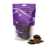 The Treatery Thins Emu Apple & Mint dog treats, natural low-fat snack high in iron and flavor.