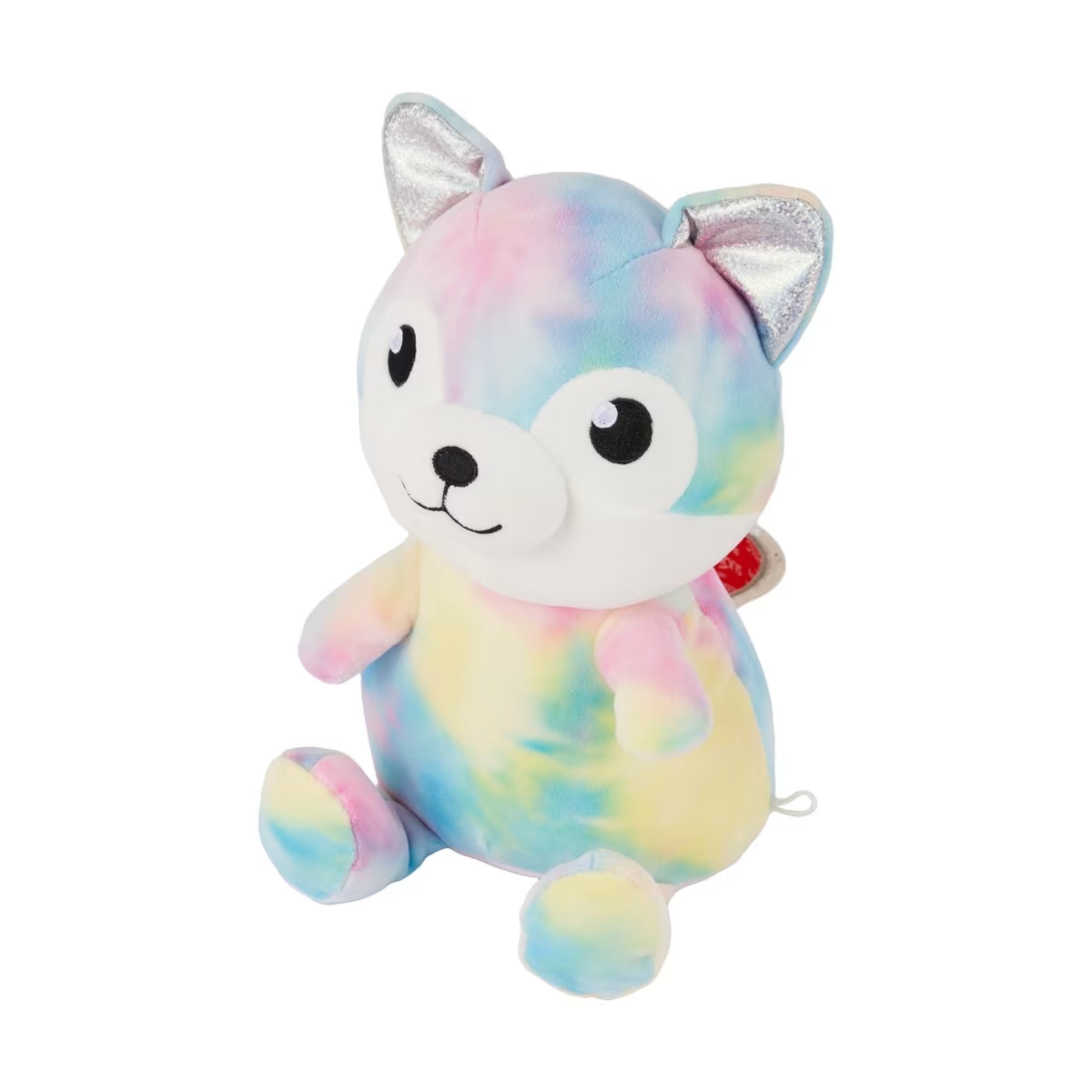 Rainbow Tie-Dye Squishy Dog Plush Toy