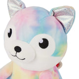 Rainbow Tie-Dye Squishy Dog Plush Toy