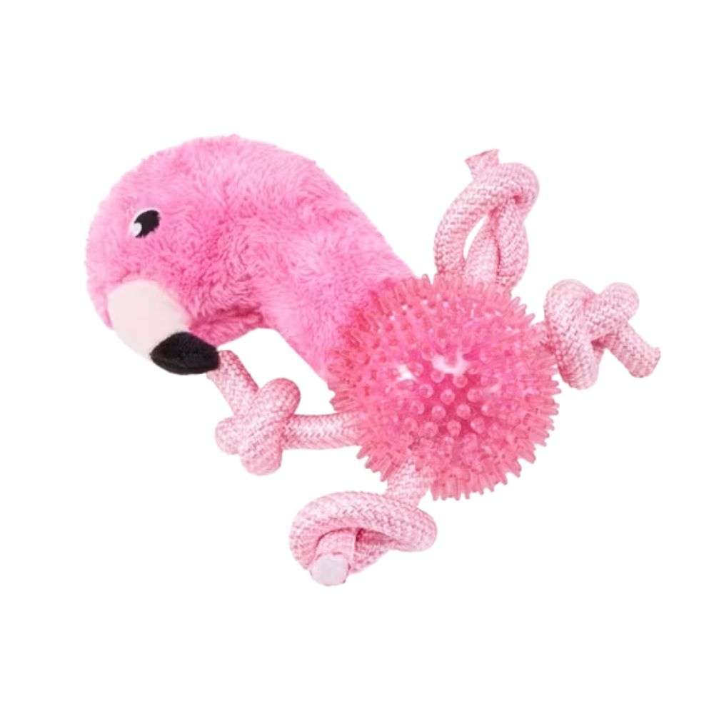 Spike Flamingo Durable Plush Dog Toy