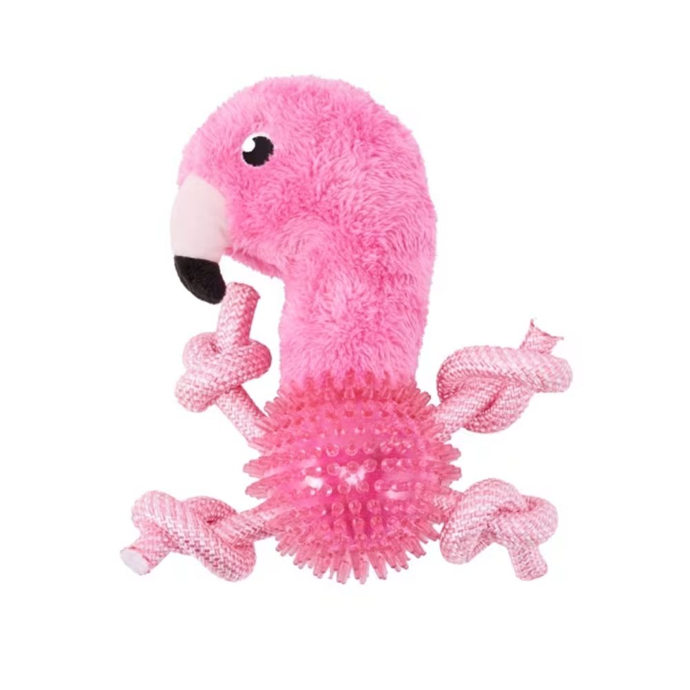 Spike Flamingo Durable Plush Dog Toy