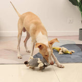 Corduroy Hippo Rope Plush Dog Toy