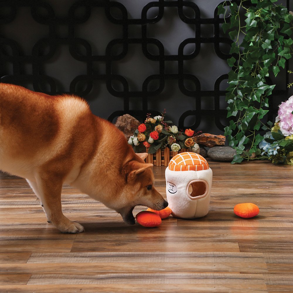 HugSmart Puzzle Hunter – Orange Jam Squeaky Puzzle Plush Dog Toy | 2-in-1 Hide and Seek Activity Toys