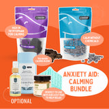 Anxiety aid calming bundle with turkey berry thins blueberry cookies serenity spray and hemp peanut butter for dogs