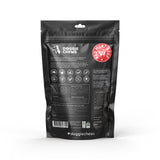 Back of Doggie Chews beef lung crisps packaging showing nutritional information and 100 percent Australian beef source