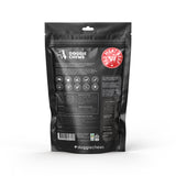 Back of beef tendon dog chews packaging with nutritional info and feeding guidelines
