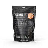 Back of chicken necks dog treat bag showing nutritional info and natural single protein details