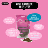 Beef liver dog food topper 100 percent grass fed beef high protein meal enhancer for dogs