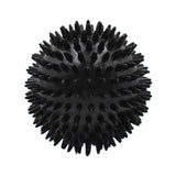 Black spiky squeaker ball from Lady Bug Plush Dog Toy, durable squeaky play toy for dogs.