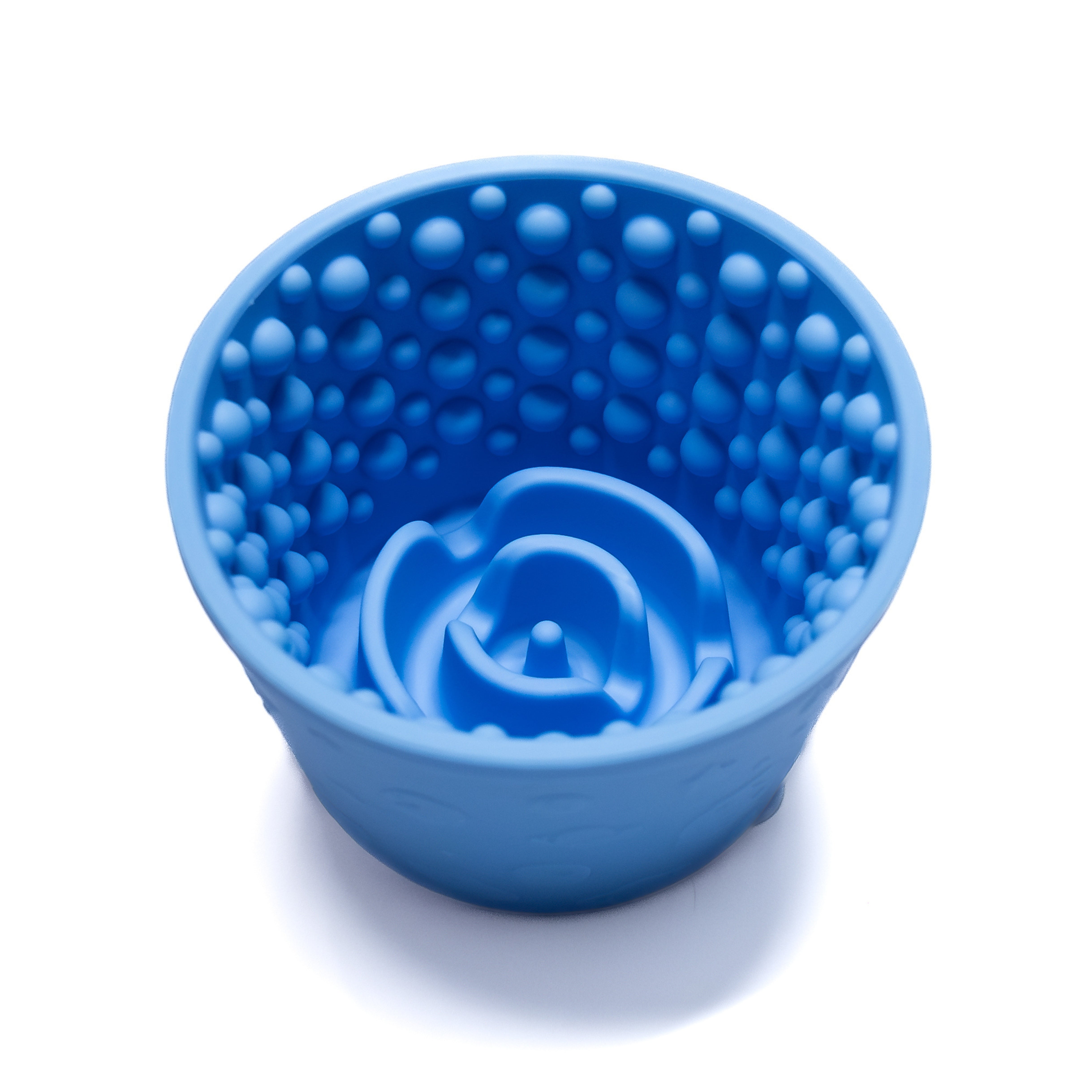 Blue Cosmic Lick Bowl Treat Cup for dogs, silicone slow feeder enrichment toy.