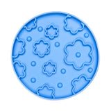 Blue Flower Power Slow Feeder Bowl encourages slow eating and helps improve digestion during mealtime enrichment.