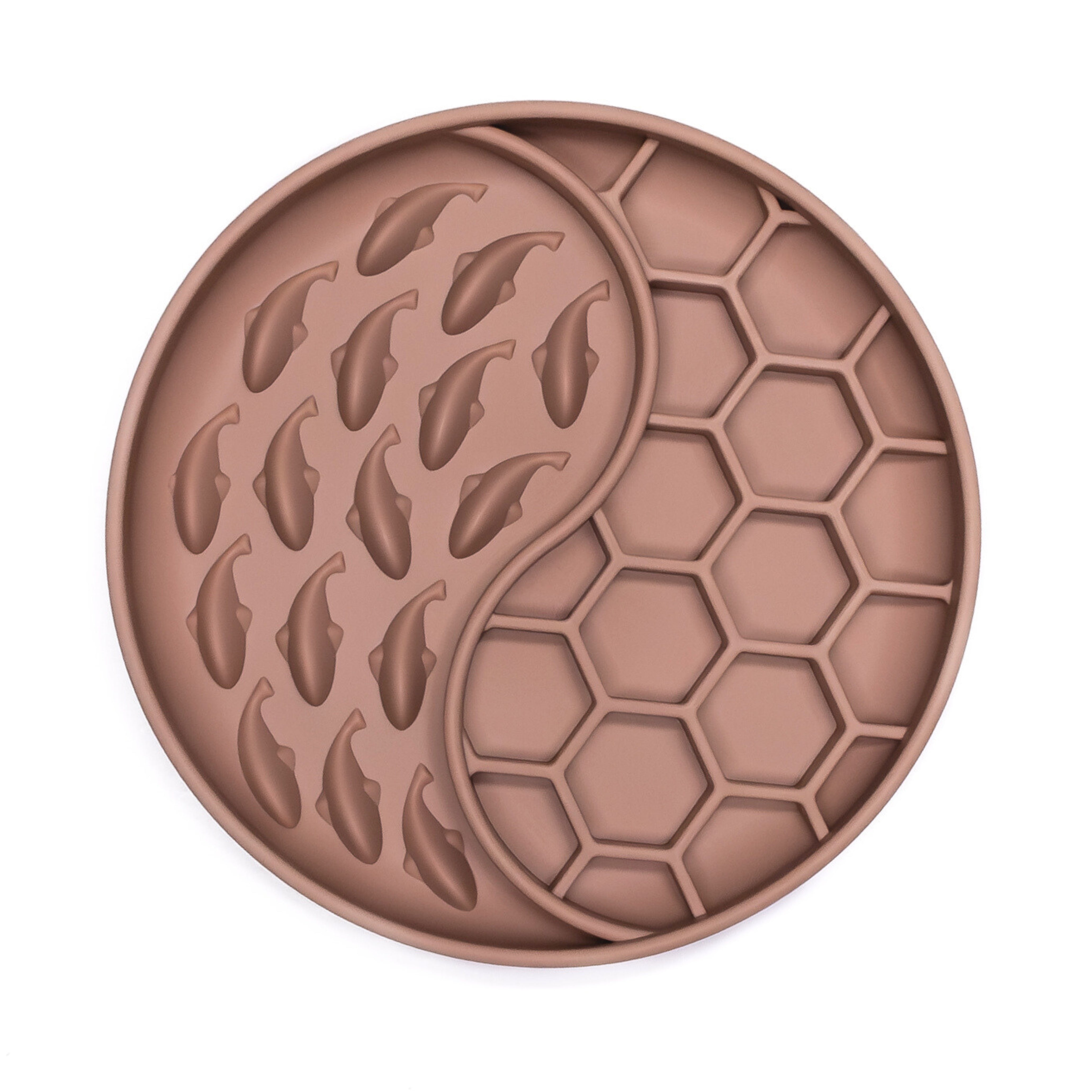 Brown Whale Wave Enrichment Bowl with textured surface for slow feeding and healthy digestion for dogs.