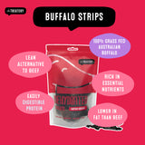 Buffalo dog treats made from 100 percent grass fed buffalo lean healthy protein for dogs