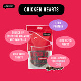 Chicken heart dog treats high protein bite sized snacks ideal for dieting dogs