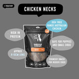 Chicken necks single protein dog treats 100 percent Australian made perfect for small dogs