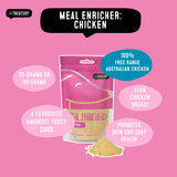 Chicken protein blend dog meal toppers made with free range chicken to boost skin and coat health
