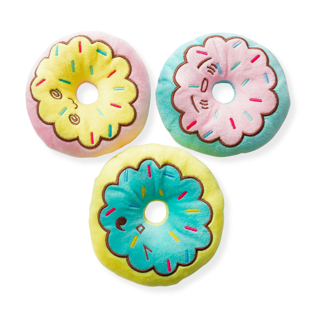 Sprinkle Donut Squeaky Plush Dog Toy
