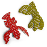 Corduroy Lobster & Lizard Squeaky Plush Dog Toy