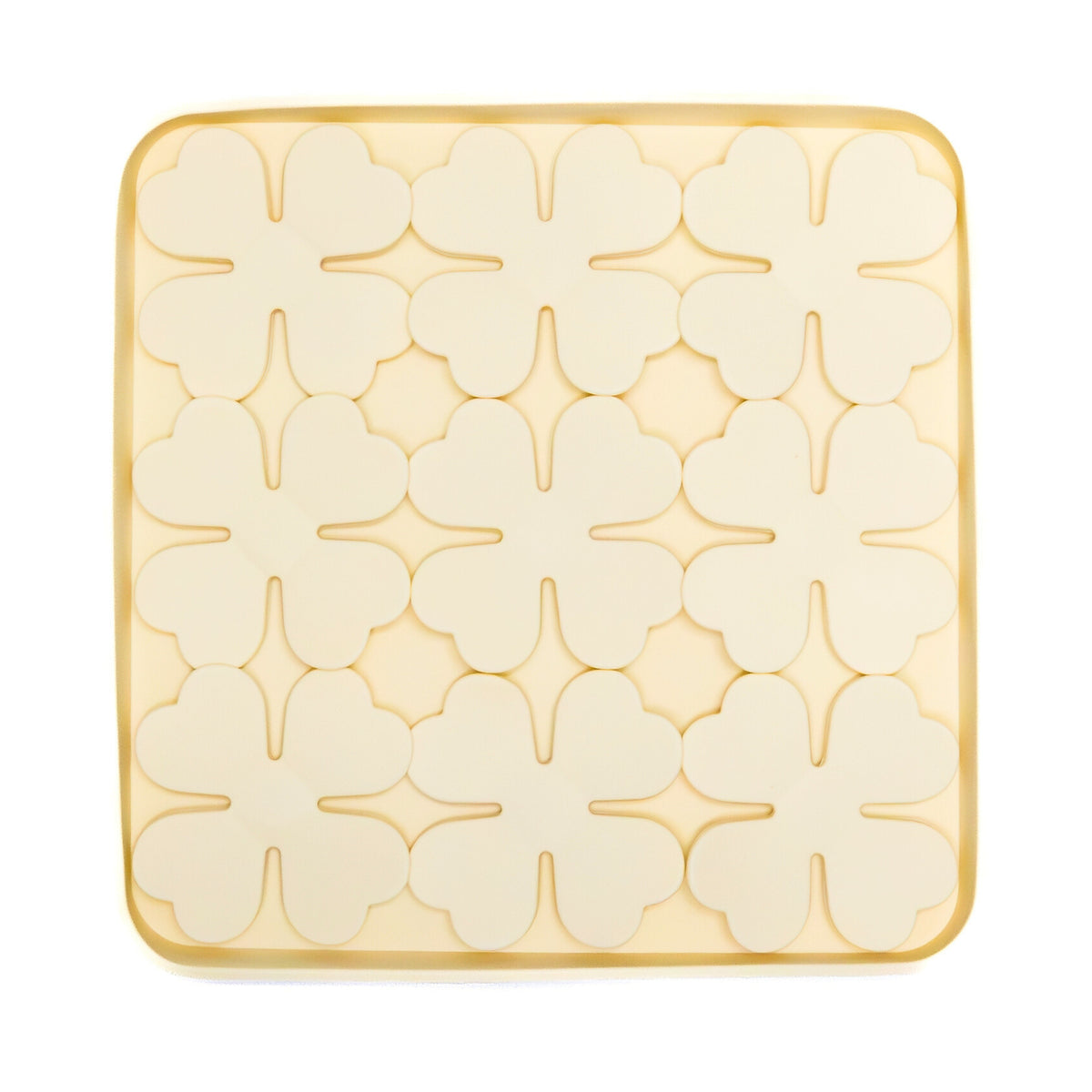 Cream-colored Flower Slow Feeder Bowl with raised floral pattern for interactive feeding and portion control in dogs.