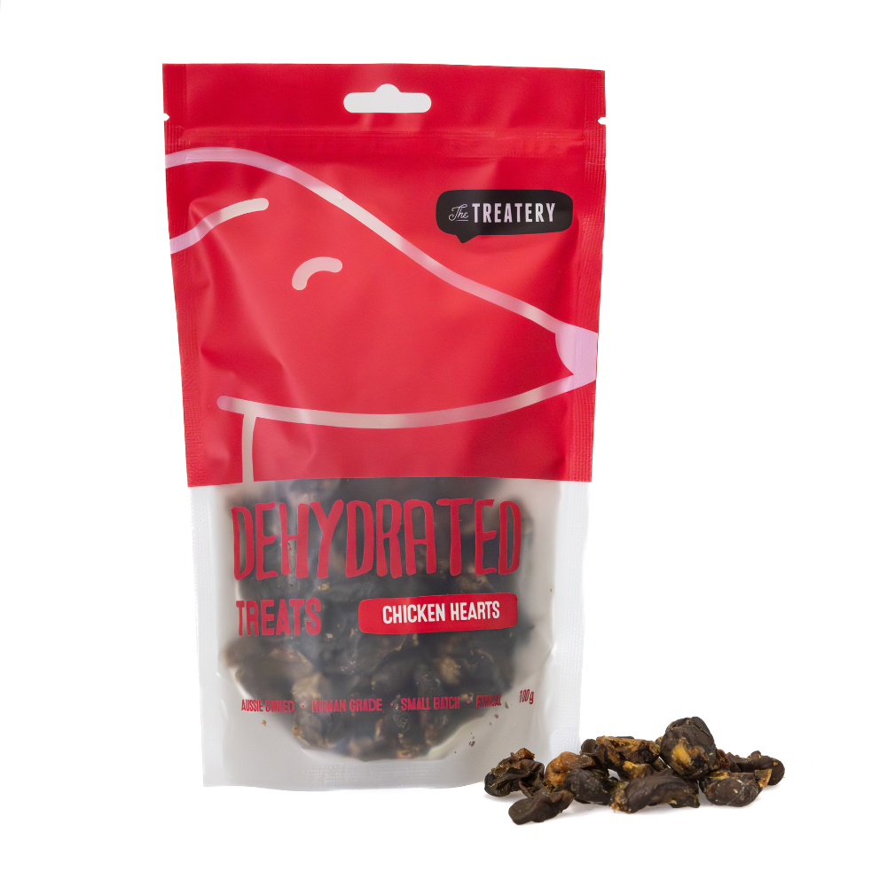 Dehydrated chicken hearts for dogs natural single protein dog treats rich in lean protein