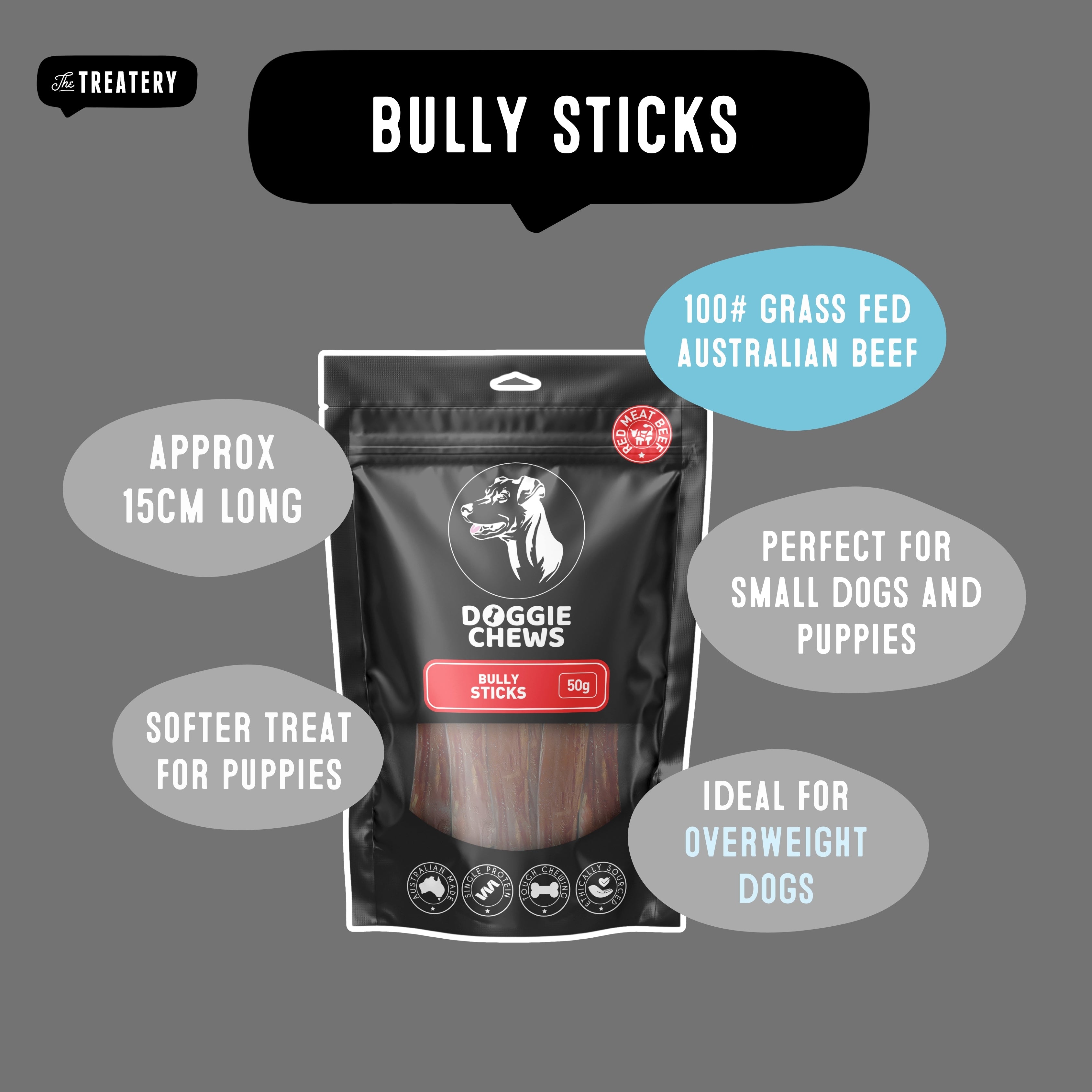 Dog calming chews made from grass fed Australian beef perfect for small dogs and puppies