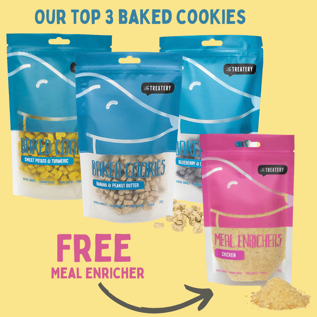 Dog treat bundle baked cookies and free chicken meal enricher healthy snack pack for dogs