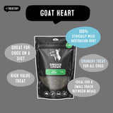 Doggie Chews Goat Heart dog treats ethically sourced from wild Australian goat for all breeds.